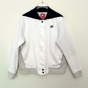 Nike Tech Fleece Destroyer Jacket Sweatshirt Bomber White Beige Black Medium